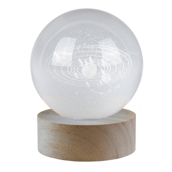 LAMPADA GLOBO MULTICOLOR H10 PIANETI CON BASE E BOX